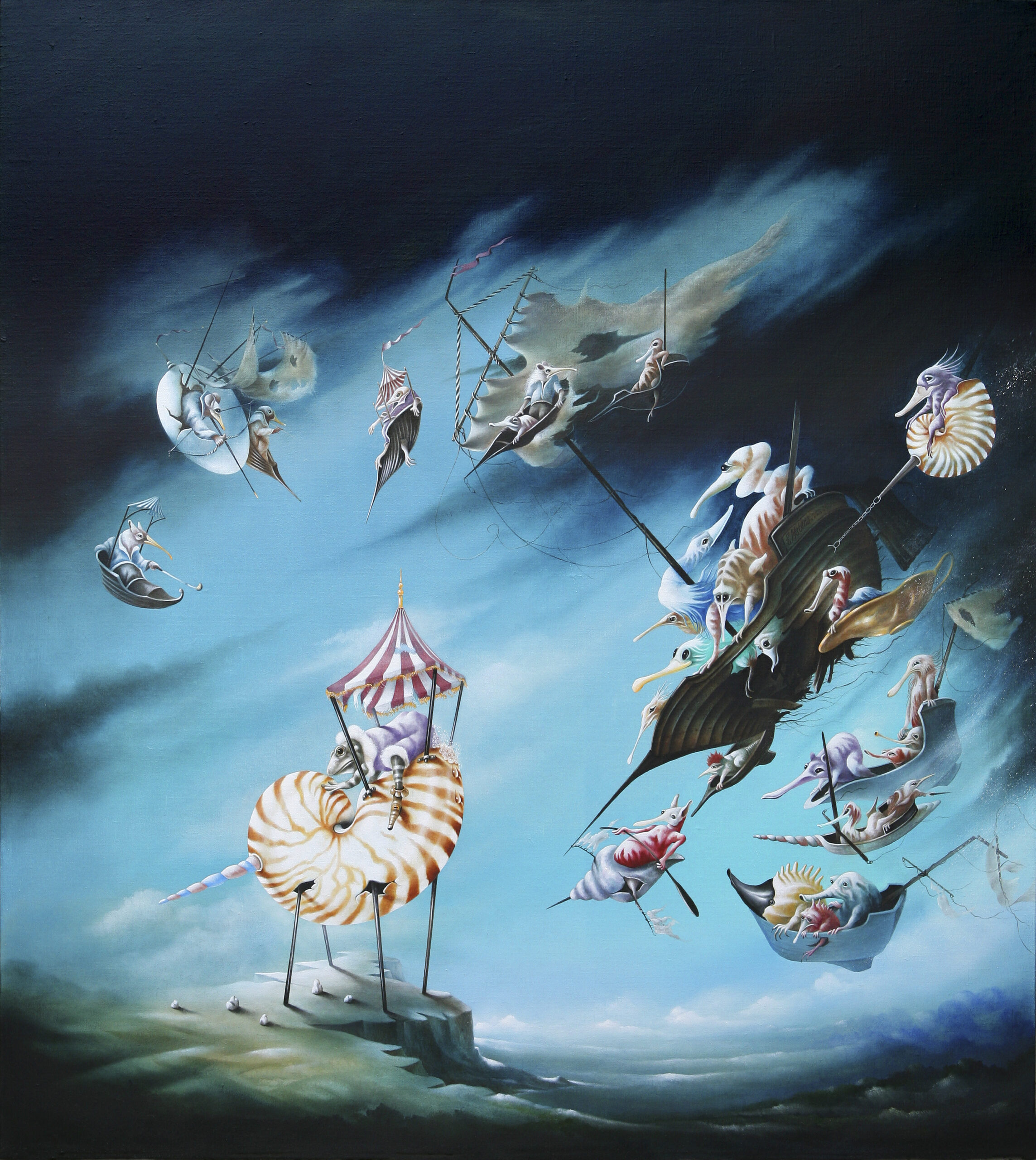 Aanval op de nautilusburcht - schilderij - Eugene Peters